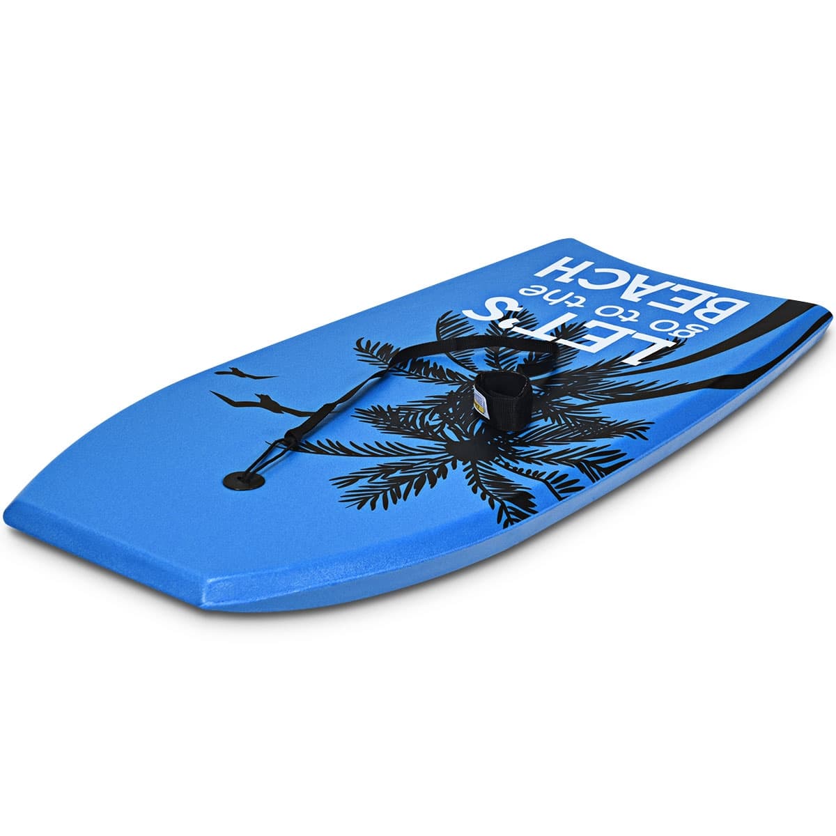 Costway41'' Bodyboard Planche de Surf en XPE avec Sangle pour plus de 14 Ans Charge 85KG 104x50x6CM Cocotier Bleu