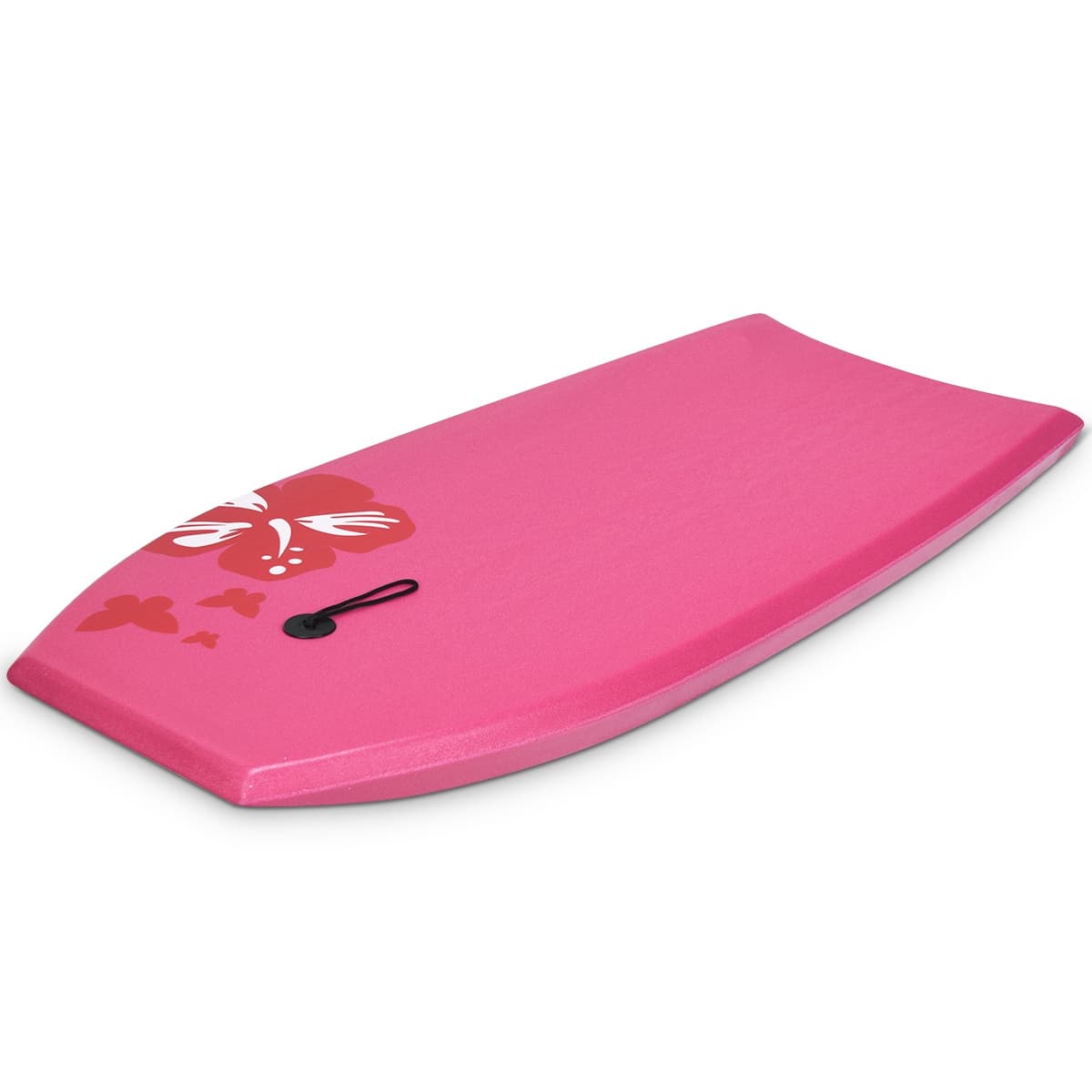 Costway41'' Bodyboard Planche de Surf en XPE avec Sangle pour plus de 14 Ans Charge 85KG 104x50x6CM Fleur Rose