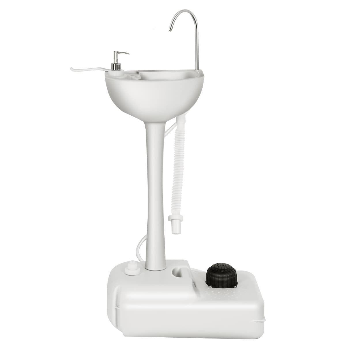 CostwayÉvier de Camping à Roulette avec Réservoir d'Eau de 17 L Pompe à Pied Porte-serviettes Distributeur de Savon Inclus