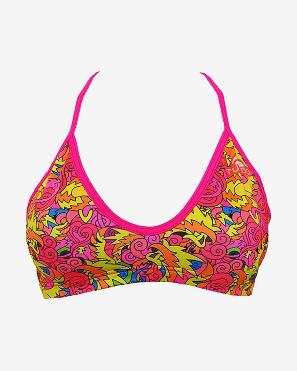 Haut de maillot de bain Turbo All Dragon rose jaune femme - XL